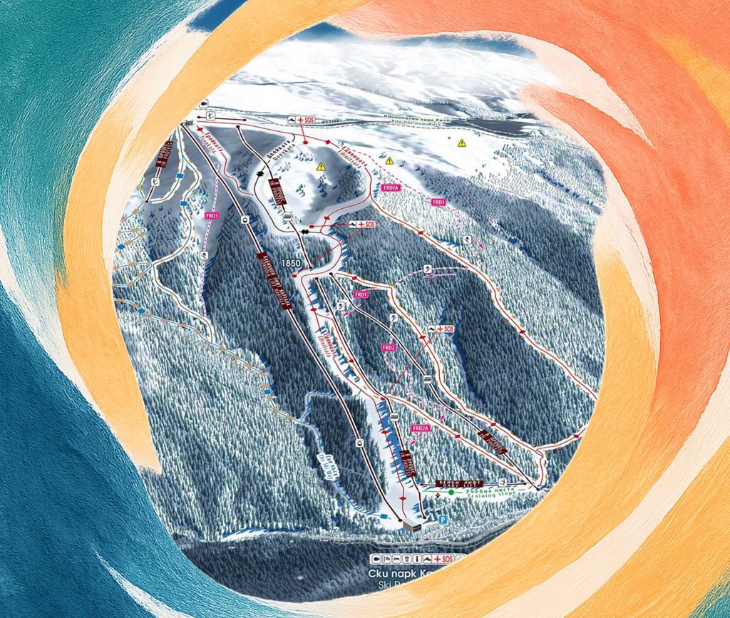 Kartala ski zone map
