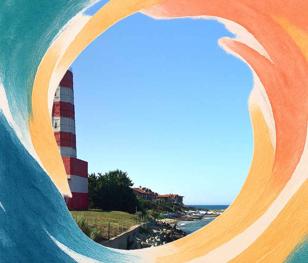 Diving near Shabla Diving near Shabla Lighthouse in Bulgaria, an iconic white tower on a rocky coast overlooking the Black Sea.