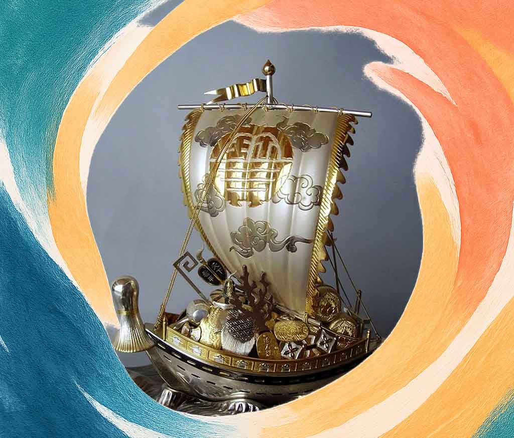 This model ship, a silver and gold treasure gifted from the president of Mitsui Japan, is part of the communist leader museum's collection.